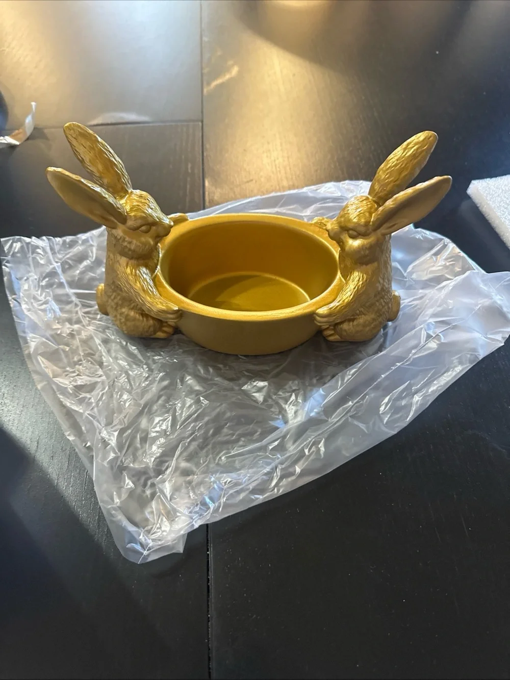 Gold Rabbit Decorative Bowl for Home Dining